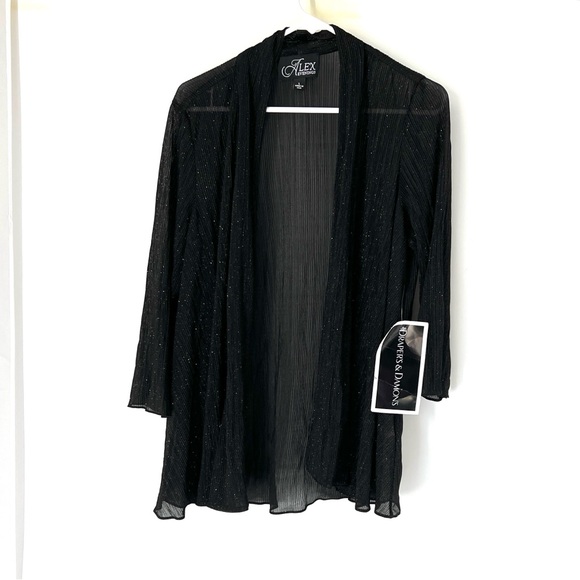 Alex evenings NWT shimmer sheer cardigan women’s large - Picture 1 of 6
